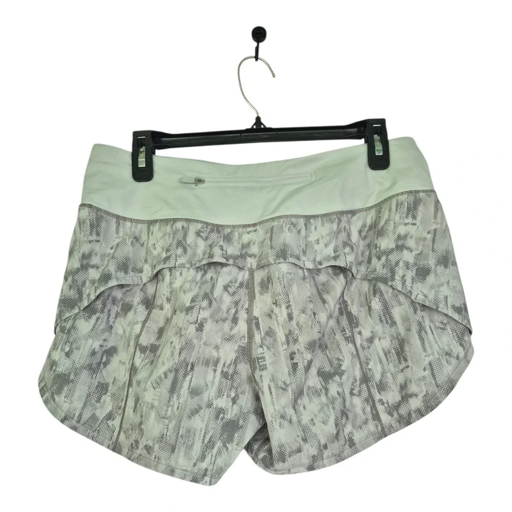 Lululemon Speed Up Short Tall Size 8 City Breeze Alpine White Multi Lined Runnin